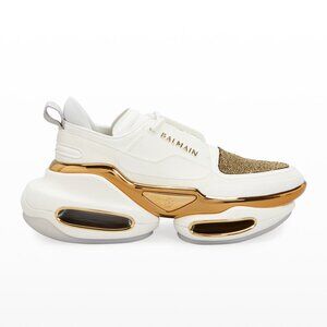 B-Bold Mixed Leather Metallic Fashion Sneakers